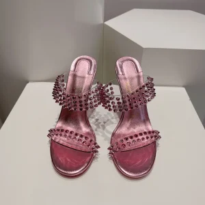 Two-Strap Studded High Heel Sandals image 1