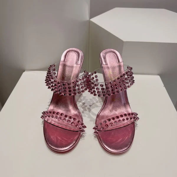 Two-Strap Studded High Heel Sandals image 1