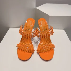 Two-Strap Studded High Heel Sandals image 1
