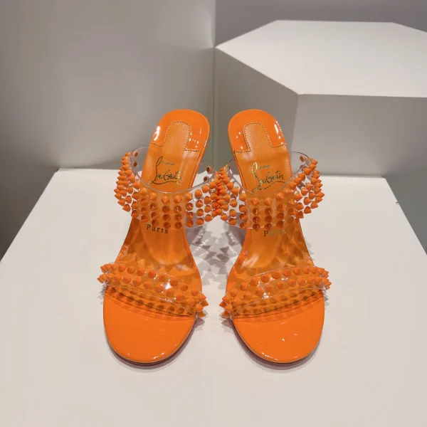 Two-Strap Studded High Heel Sandals image 1