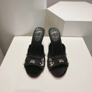 DEGRAQUEEN Crystal High Heel Mules image 1