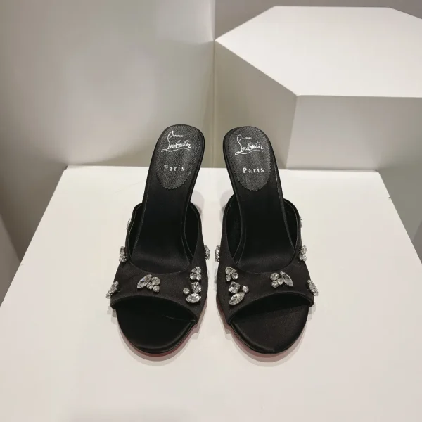 DEGRAQUEEN Crystal High Heel Mules image 1