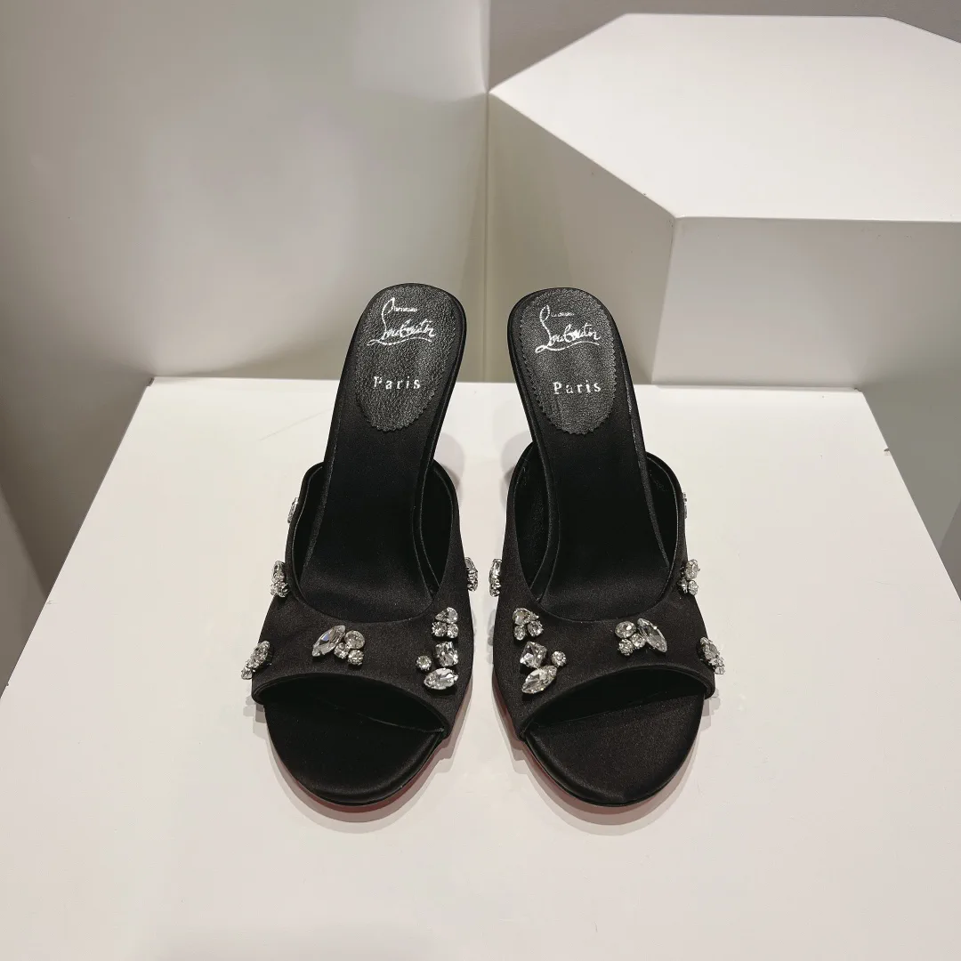DEGRAQUEEN Crystal High Heel Mules image 1