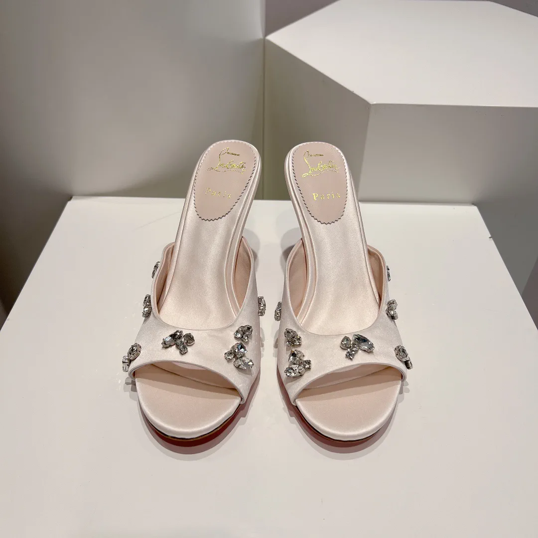 DEGRAQUEEN Crystal High Heel Mules image 1