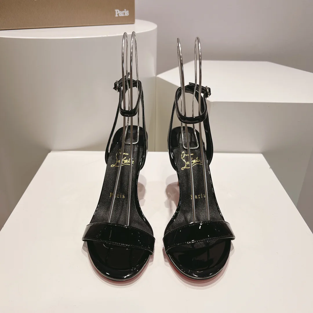 Patent Leather Ankle Strap High Heel Sandals image 1