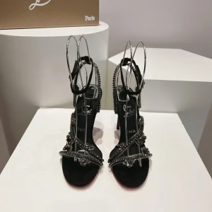 Women's Crystal Embellished High Heel Sandals image 1