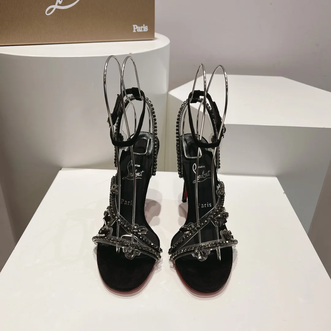 Women's Crystal Embellished High Heel Sandals image 1