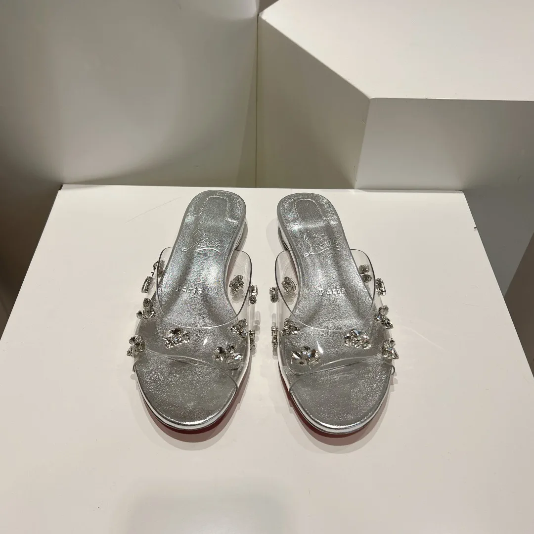 Christian Louboutin Degraqueen Crystal Slide Sandals image 1