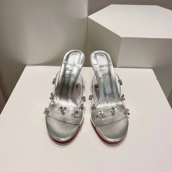 DEGRAQUEEN Crystal High Heel Mules image 1
