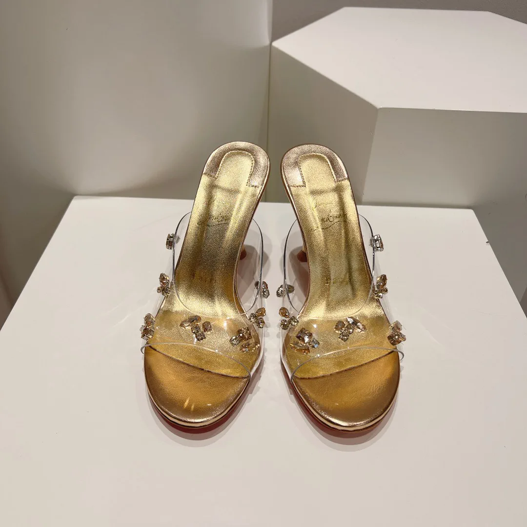 DEGRAQUEEN Crystal High Heel Mules image 1