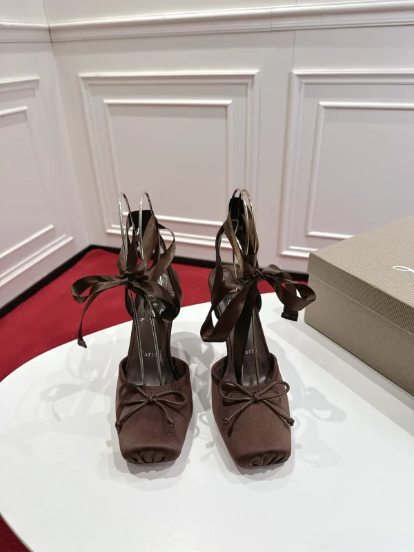 Christian Louboutin Brown Bow Ankle Strap High Heel Shoes image 1