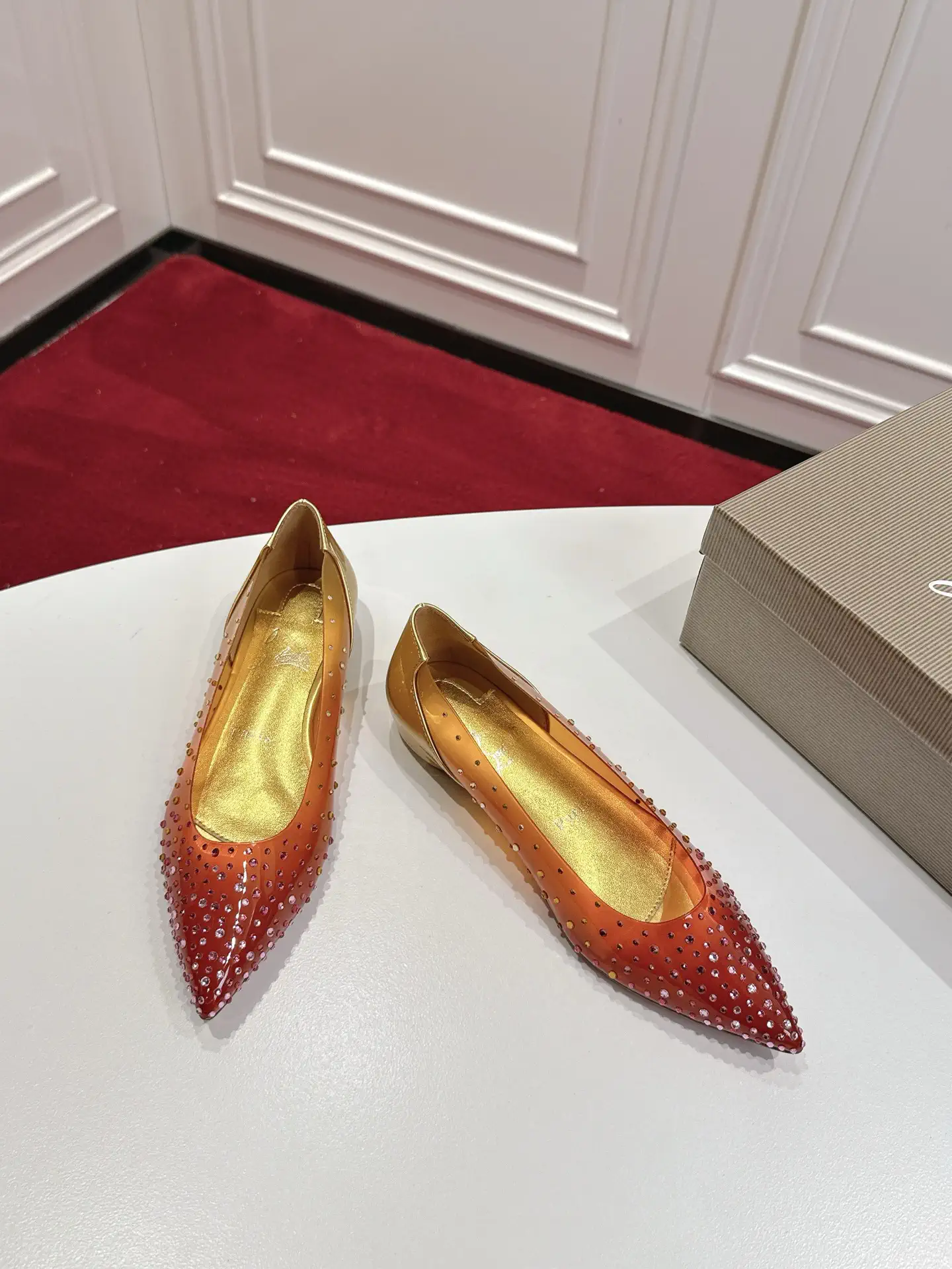 Christian Louboutin Gradient Rhinestone Pointed Toe Shoes image 1