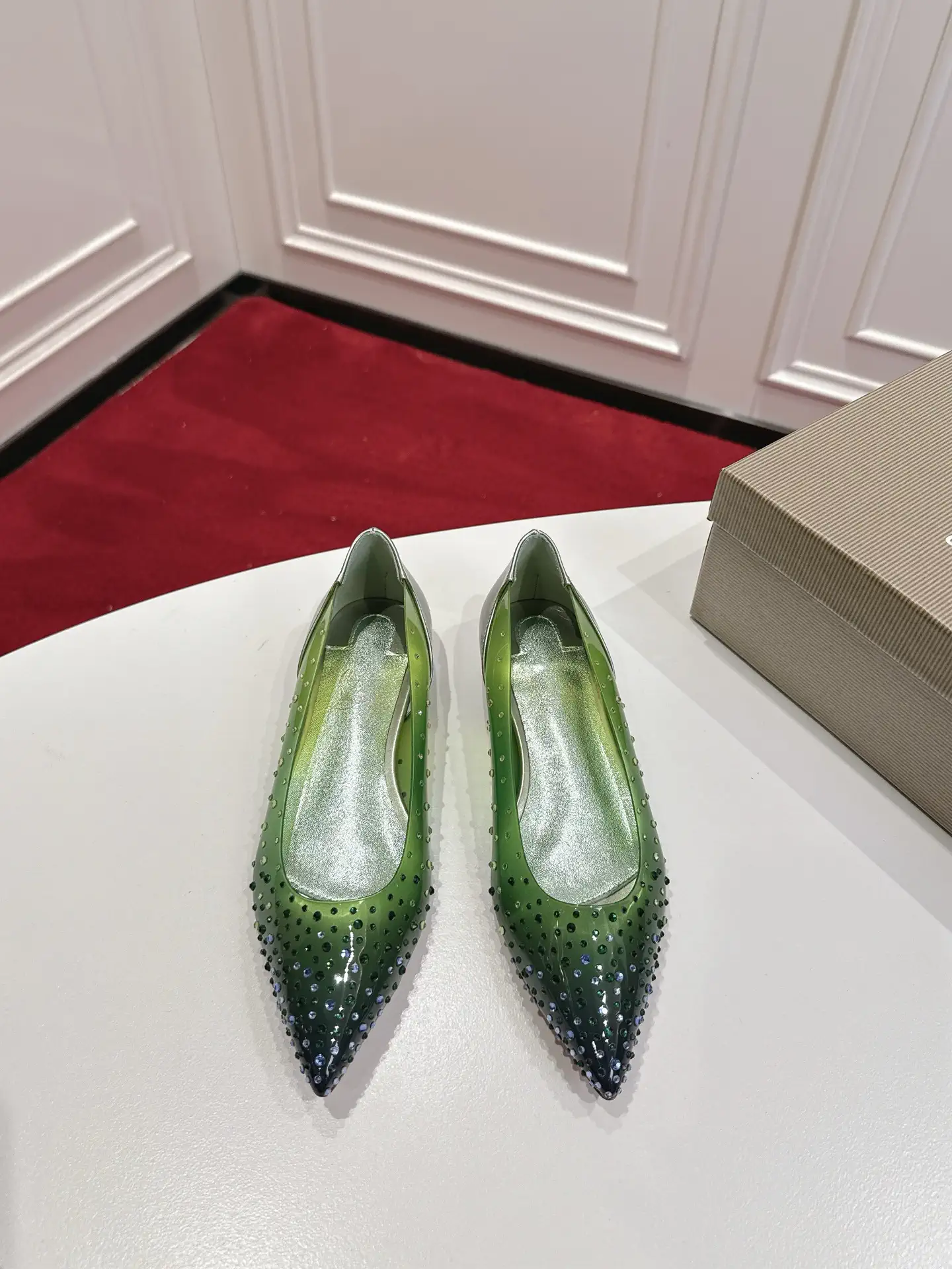 Christian Louboutin Gradient Rhinestone Pointed Toe High Heels image 1