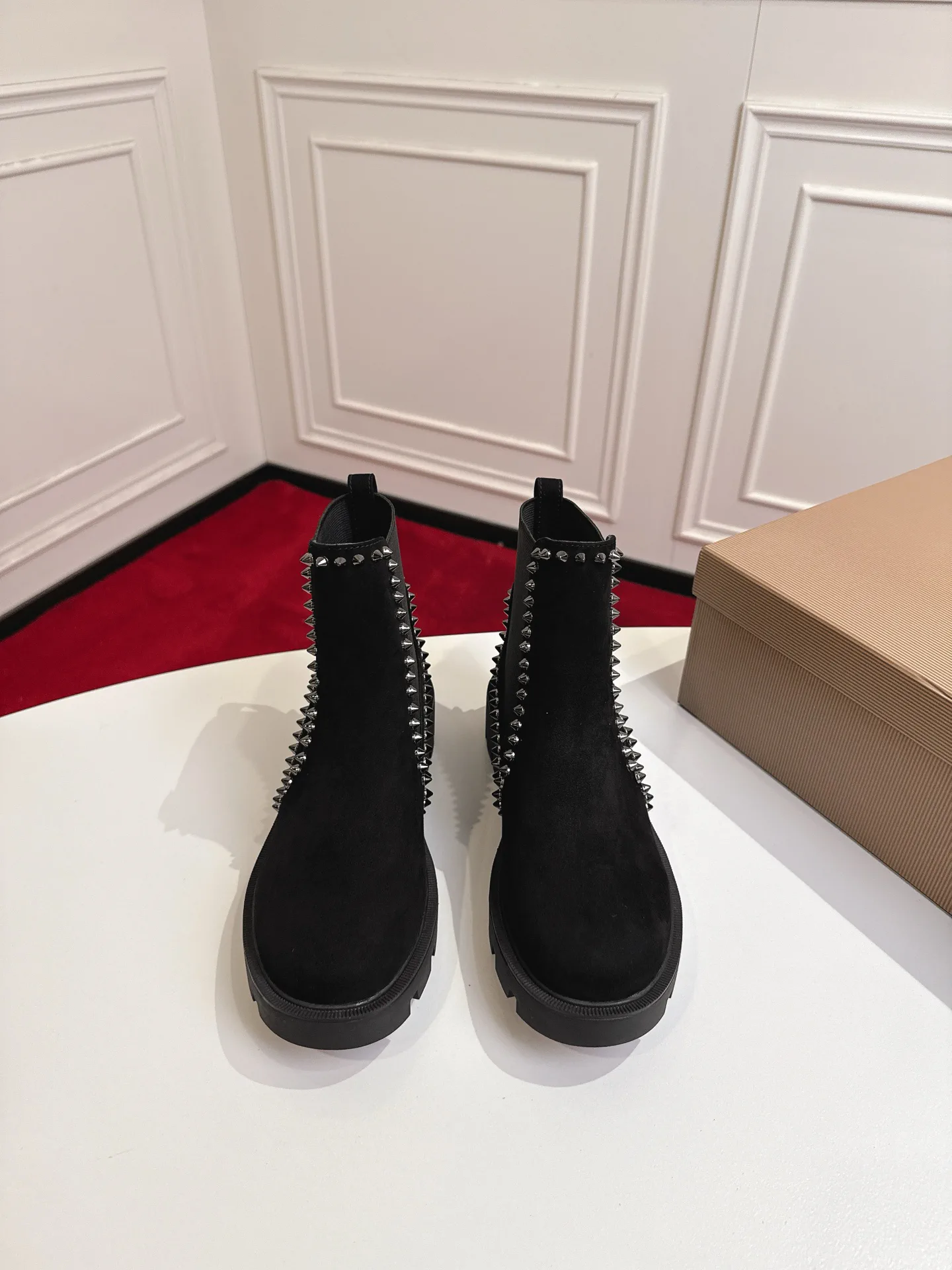 Spiked Platform Chelsea Ankle Boots image 1