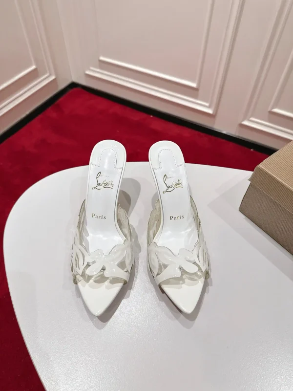 Laser Cut Hollow High Heel Mules image 1