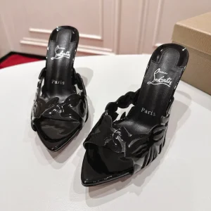 Laser Cut Hollow High Heel Mules image 1