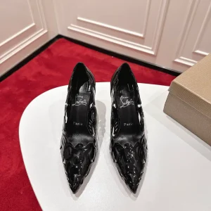 Christian Louboutin Laser Cut Hollow Pointed Toe High Heel Pumps image 1