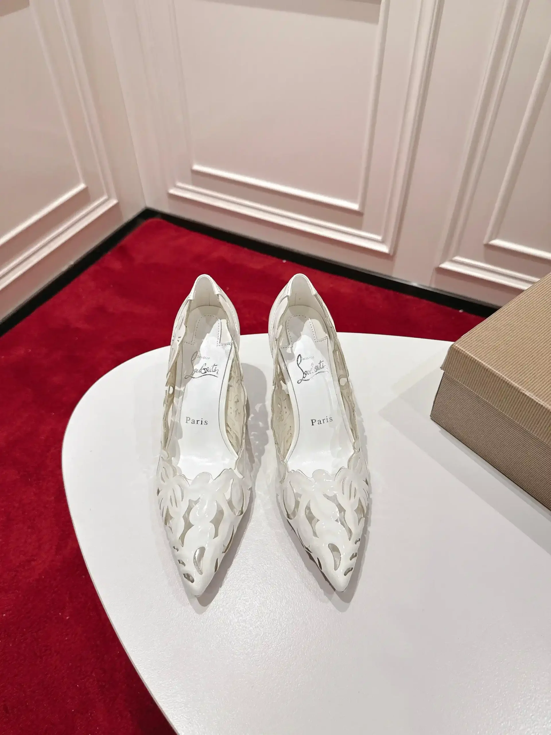 Christian Louboutin Laser Cut Hollow High Heel Pumps image 1
