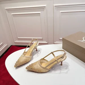 Christian Louboutin MissZ Crystal Mesh Slingback High Heels image 1