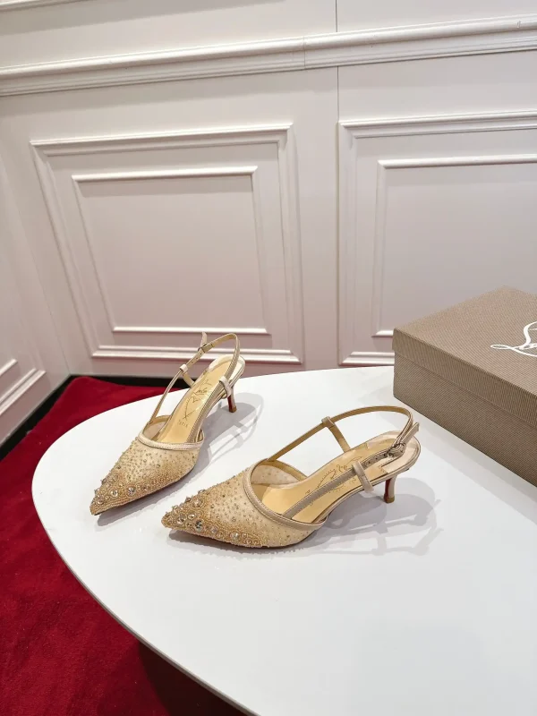 Christian Louboutin MissZ Crystal Mesh Slingback High Heels image 1