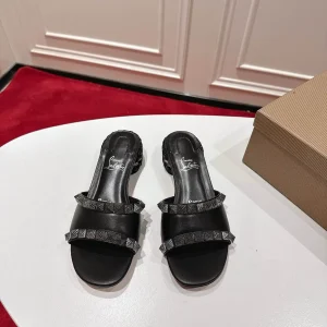 Black Studded Slide Sandals image 1