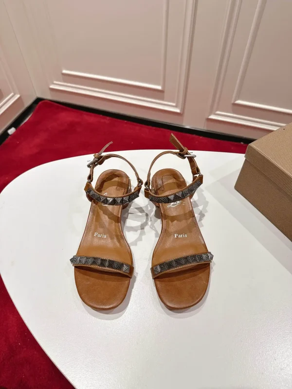 Studded Ankle Strap Heeled Sandals image 1