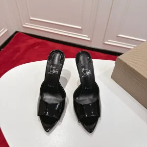 Pointed Toe Peep Toe High Heel Mules image 1