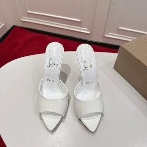 Pointed Toe Peep Toe High Heel Mules image 1