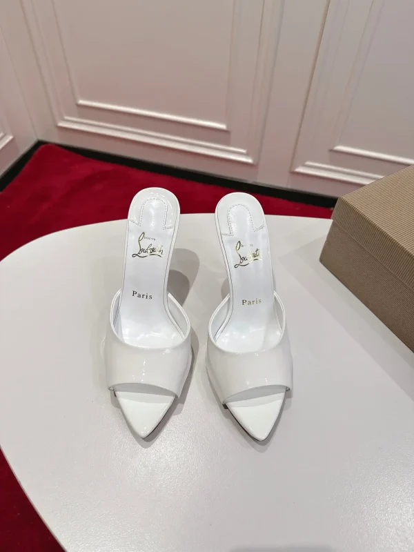 Pointed Toe Peep Toe High Heel Mules image 1