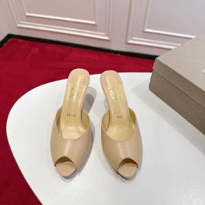 Peep Toe High Heel Mules image 1