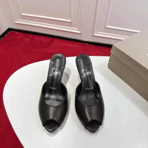 Peep Toe High Heel Mules image 1
