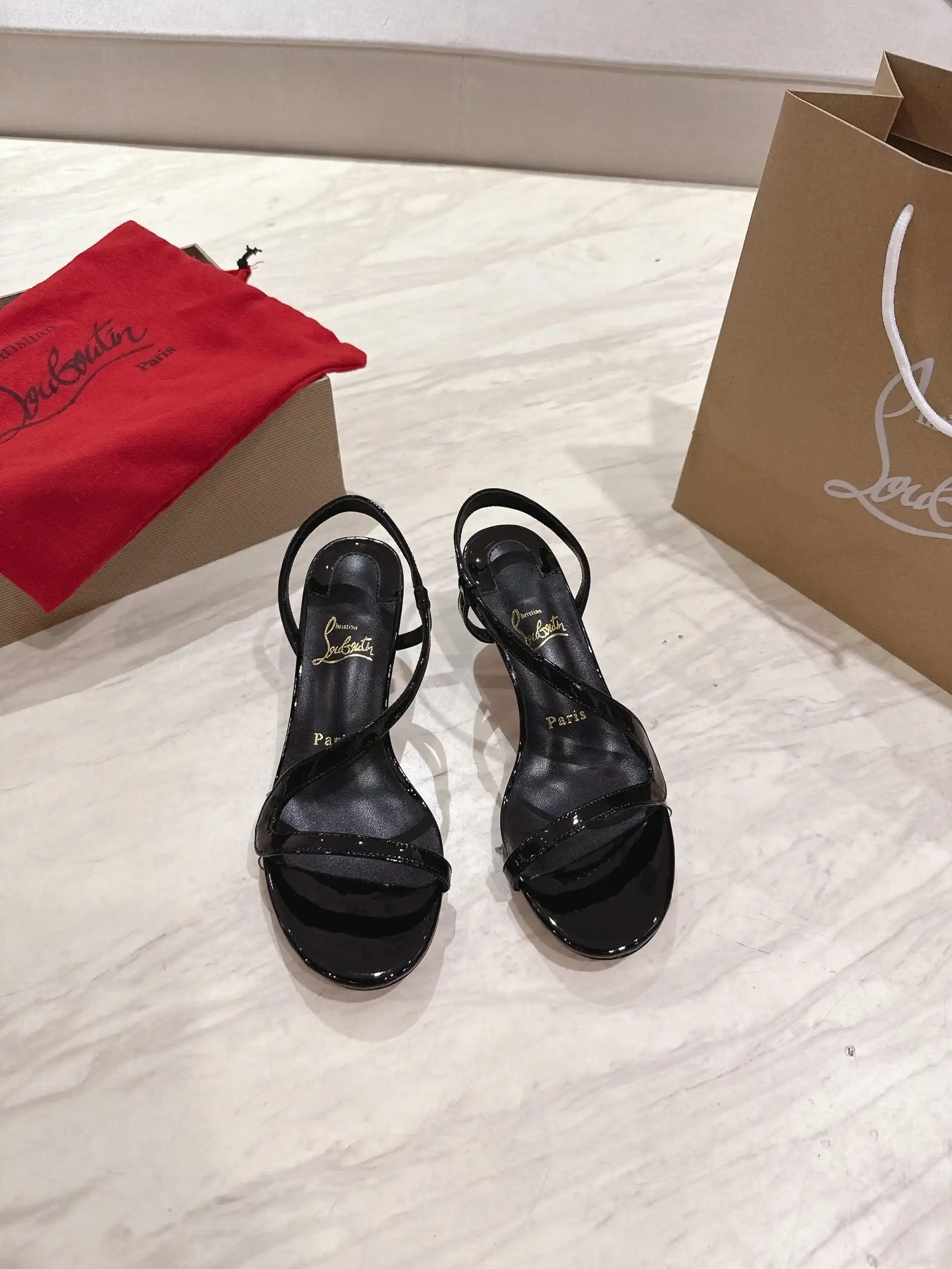 Women's Patent Leather Stiletto Heel Sandals image 1