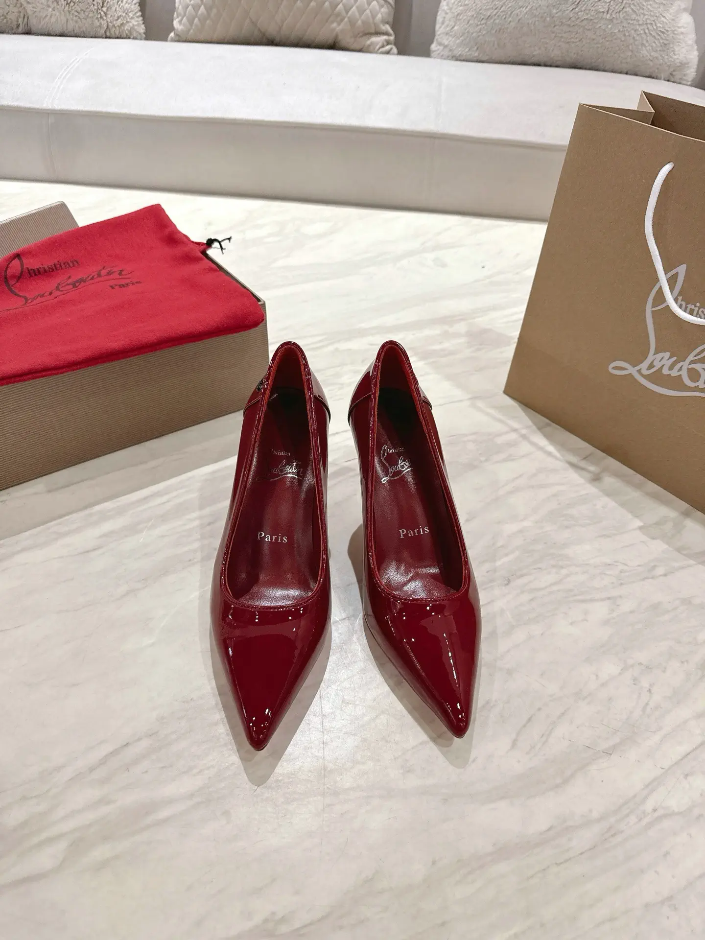 Christian Louboutin Kate Series Patent Leather Pointed Toe High Heel Pumps image 1