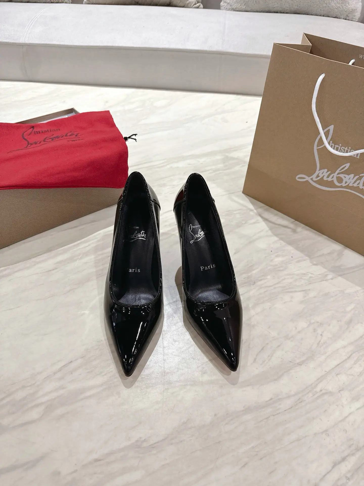 Christian Louboutin Kate Series Patent Leather Pointed Toe Pumps image 1