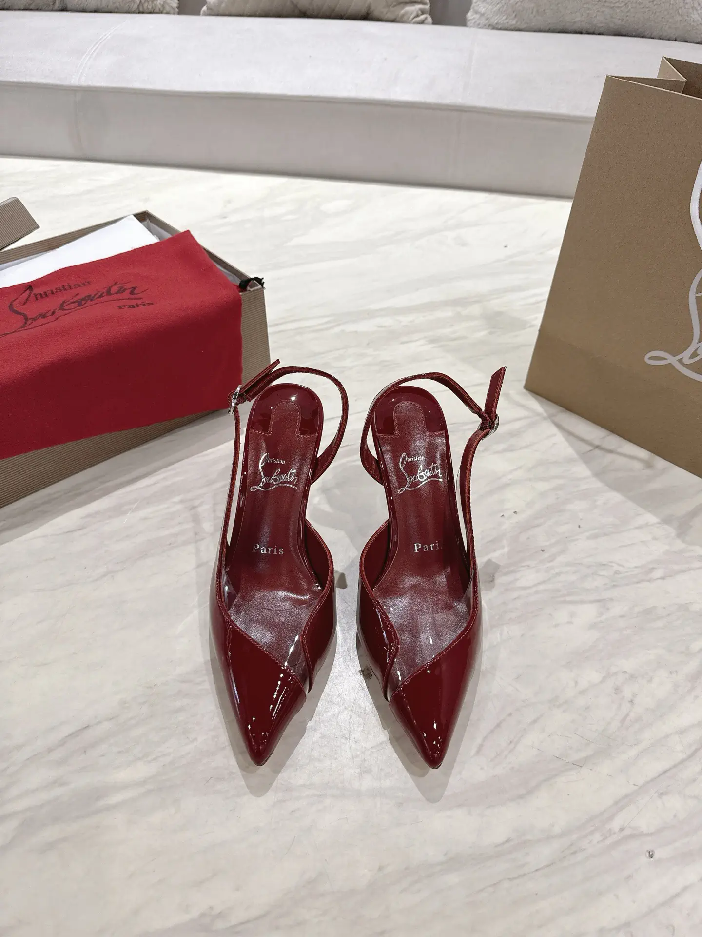Patent Leather Slingback High Heel Sandals image 1