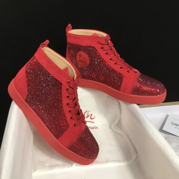 Red Rhinestone High Top Sneakers image 1