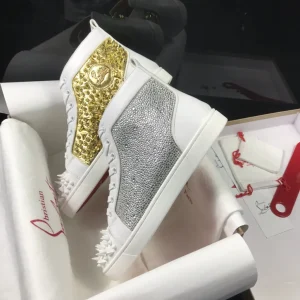 High Top Sneakers with Spike and Rhinestone Details image 1