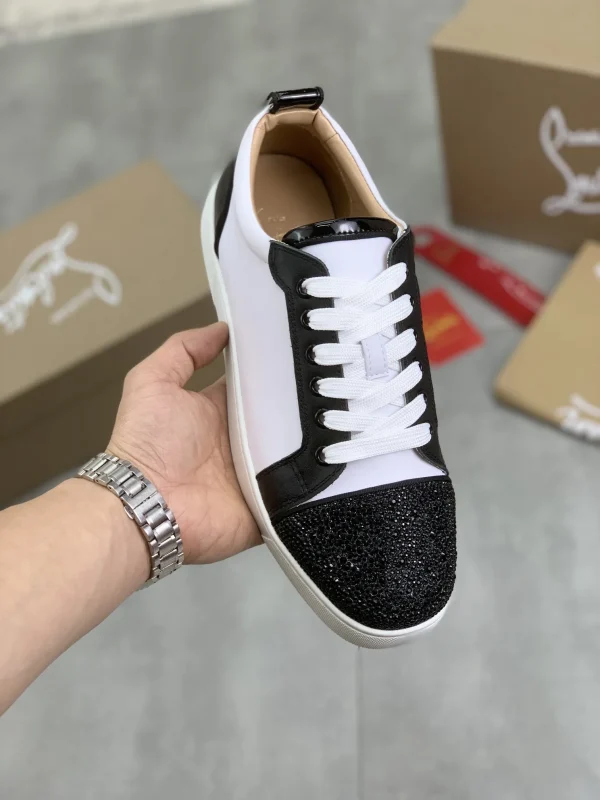 Men's Low-Top Sneakers with Rhinestone Toe Cap image 1