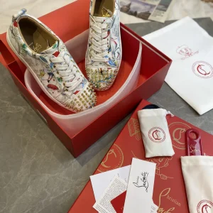 Christian Louboutin Printed Spike Toe Low-Top Sneakers image 1