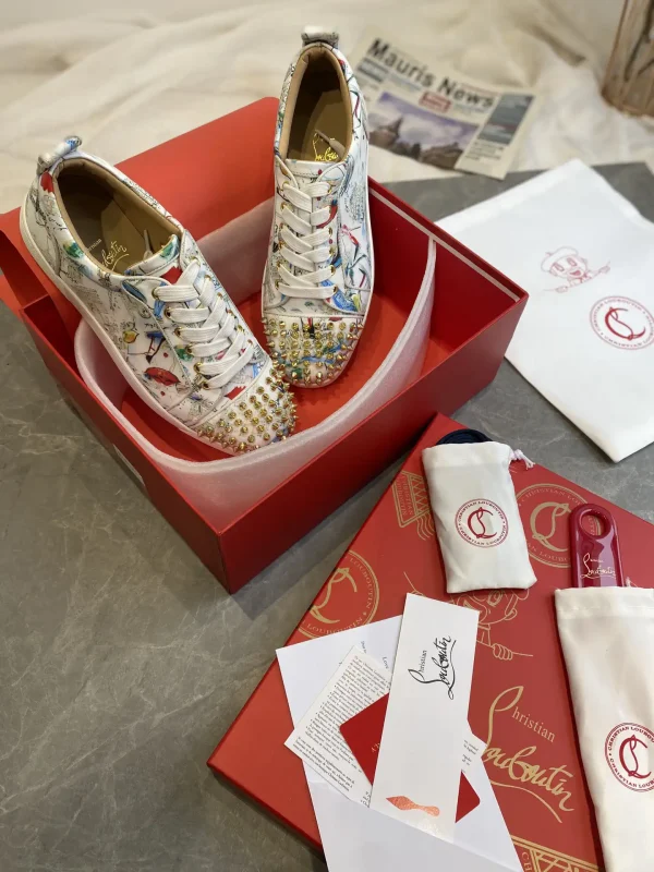 Christian Louboutin Printed Spike Toe Low-Top Sneakers image 1