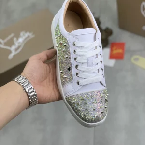 Men's Rhinestone and Spike Decor Low-Top Sneakers image 1