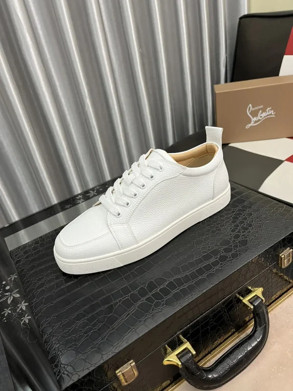 White Leather Casual Skate Sneakers image 1