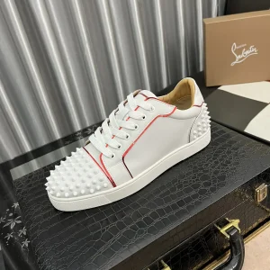 White Spiked Casual Skate Sneakers image 1