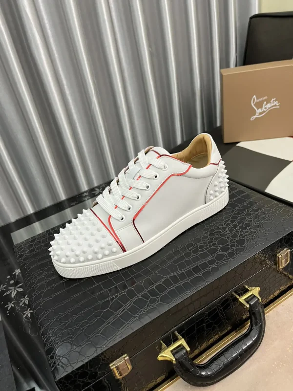 White Spiked Casual Skate Sneakers image 1