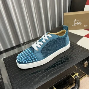 Men's Spiked Toe Glitter Casual Sneakers image 1
