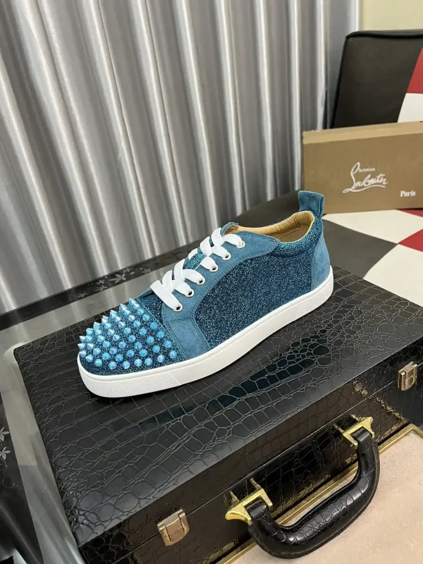 Men's Spiked Toe Glitter Casual Sneakers image 1