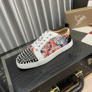 Spiked Toe Graffiti Print Casual Sneakers image 1