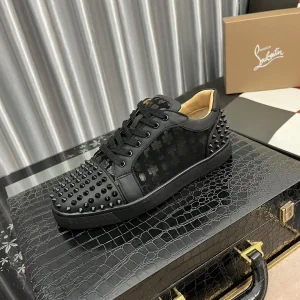 Men's Black Spiked Casual Skate Shoes image 1