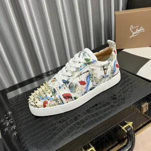 Printed Spike Toe Casual Sneakers image 1