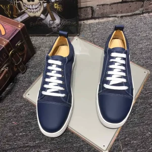 Navy Lace-Up Low-Top Sneakers image 1
